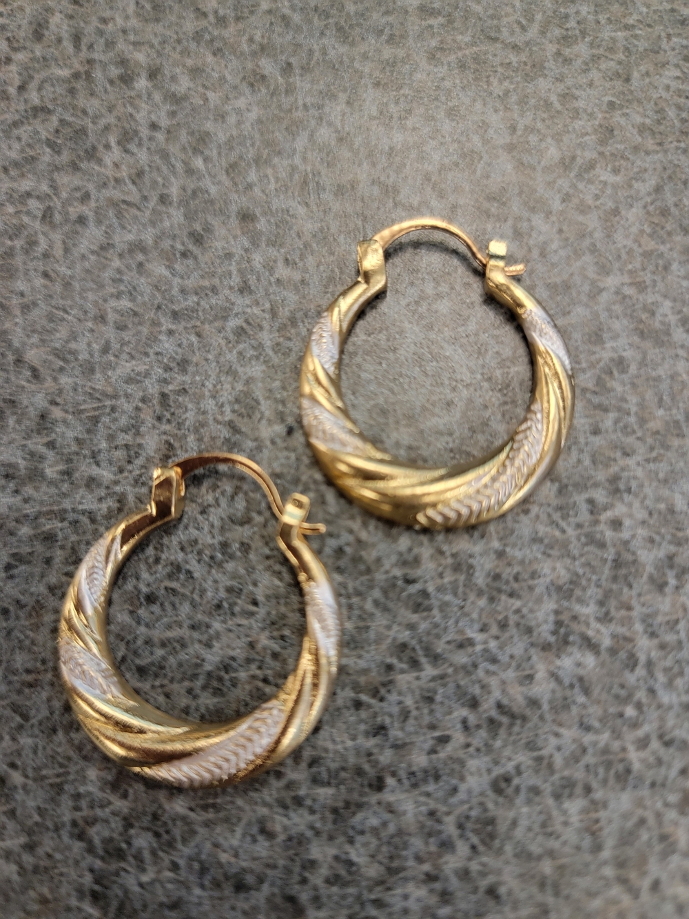 Gold and Silver Two-Tone Twisted Hoop Earrings - Women Jewelry